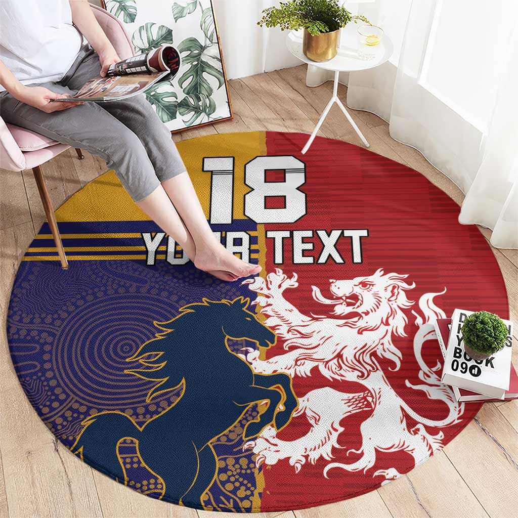 Custom British Lions Queensland Round Carpet Unique Style - Wonder Print Shop