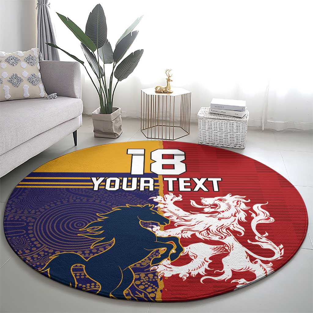 Custom British Lions Queensland Round Carpet Unique Style - Wonder Print Shop
