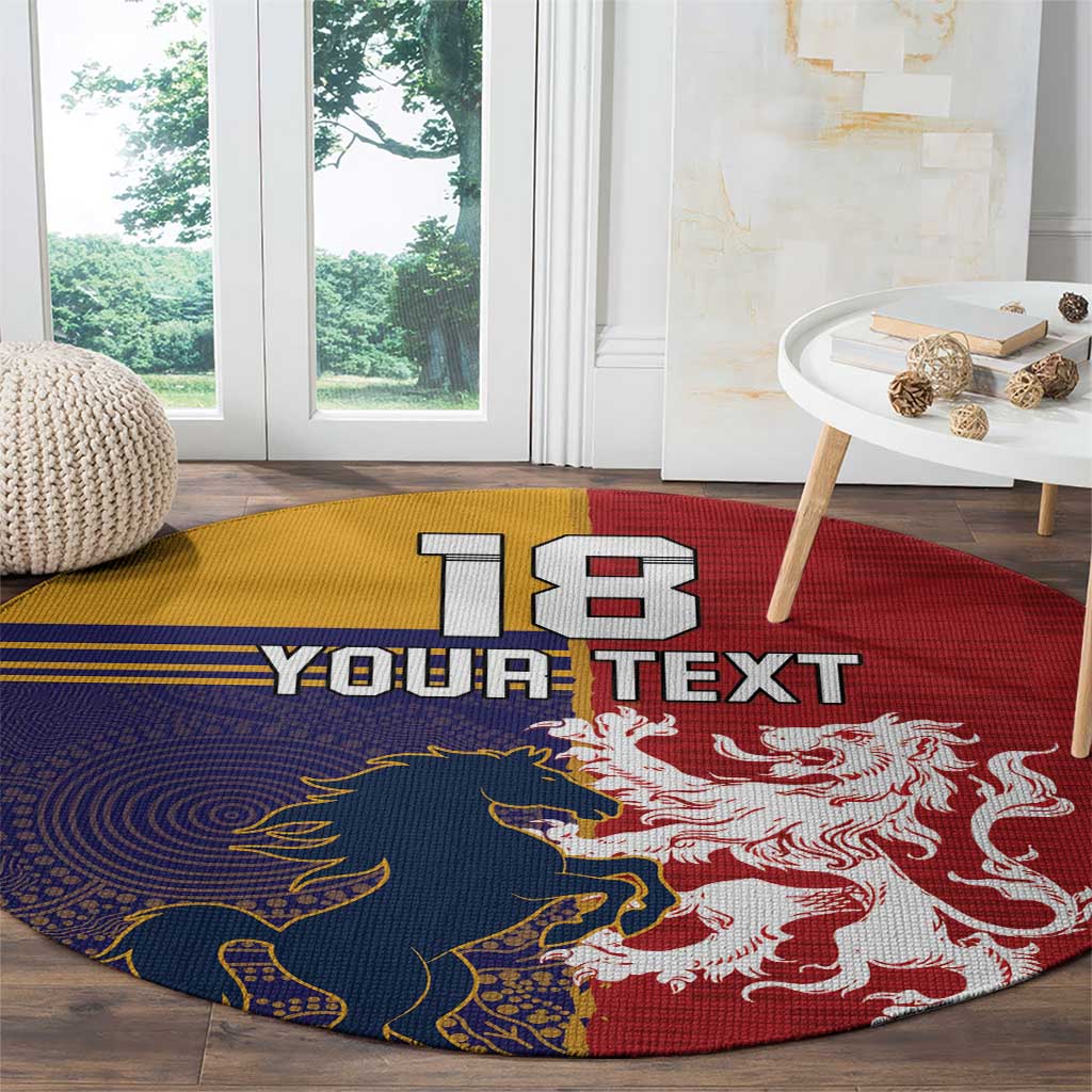 Custom British Lions Queensland Round Carpet Unique Style - Wonder Print Shop