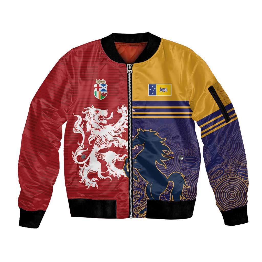 Custom British Lions Queensland Sleeve Zip Bomber Jacket Unique Style - Wonder Print Shop