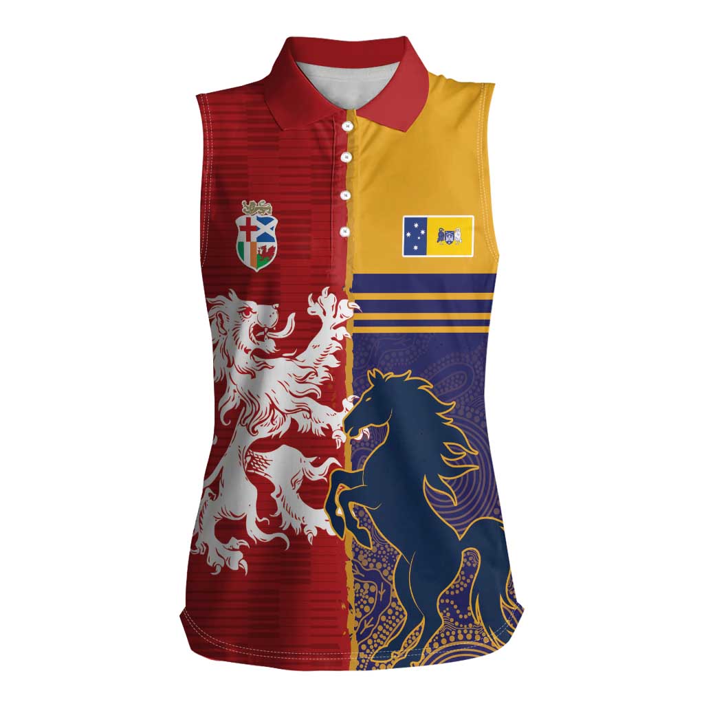 Custom British Lions Queensland Women Sleeveless Polo Shirt Unique Style - Wonder Print Shop