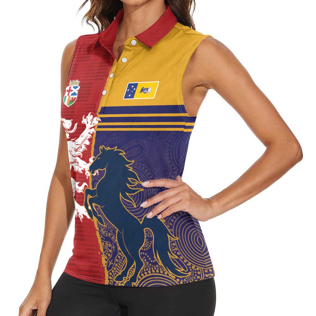 Custom British Lions Queensland Women Sleeveless Polo Shirt Unique Style - Wonder Print Shop