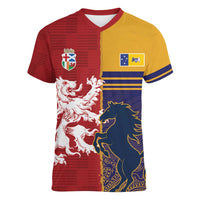 Custom British Lions Queensland Women V-Neck T-Shirt Unique Style - Wonder Print Shop