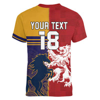 Custom British Lions Queensland Women V-Neck T-Shirt Unique Style - Wonder Print Shop