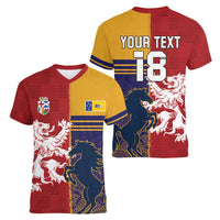 Custom British Lions Queensland Women V-Neck T-Shirt Unique Style - Wonder Print Shop