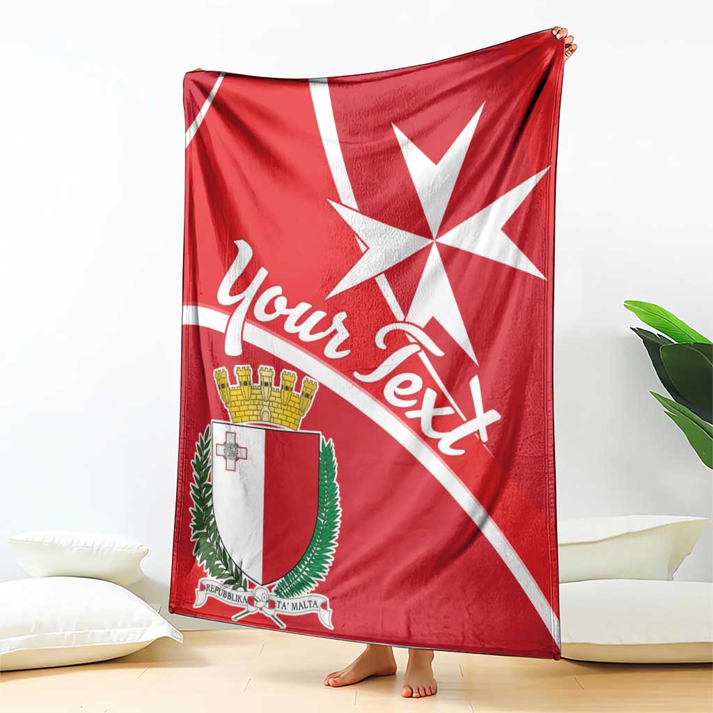 Personalized Malta Cross Coat Of Arms Blanket
