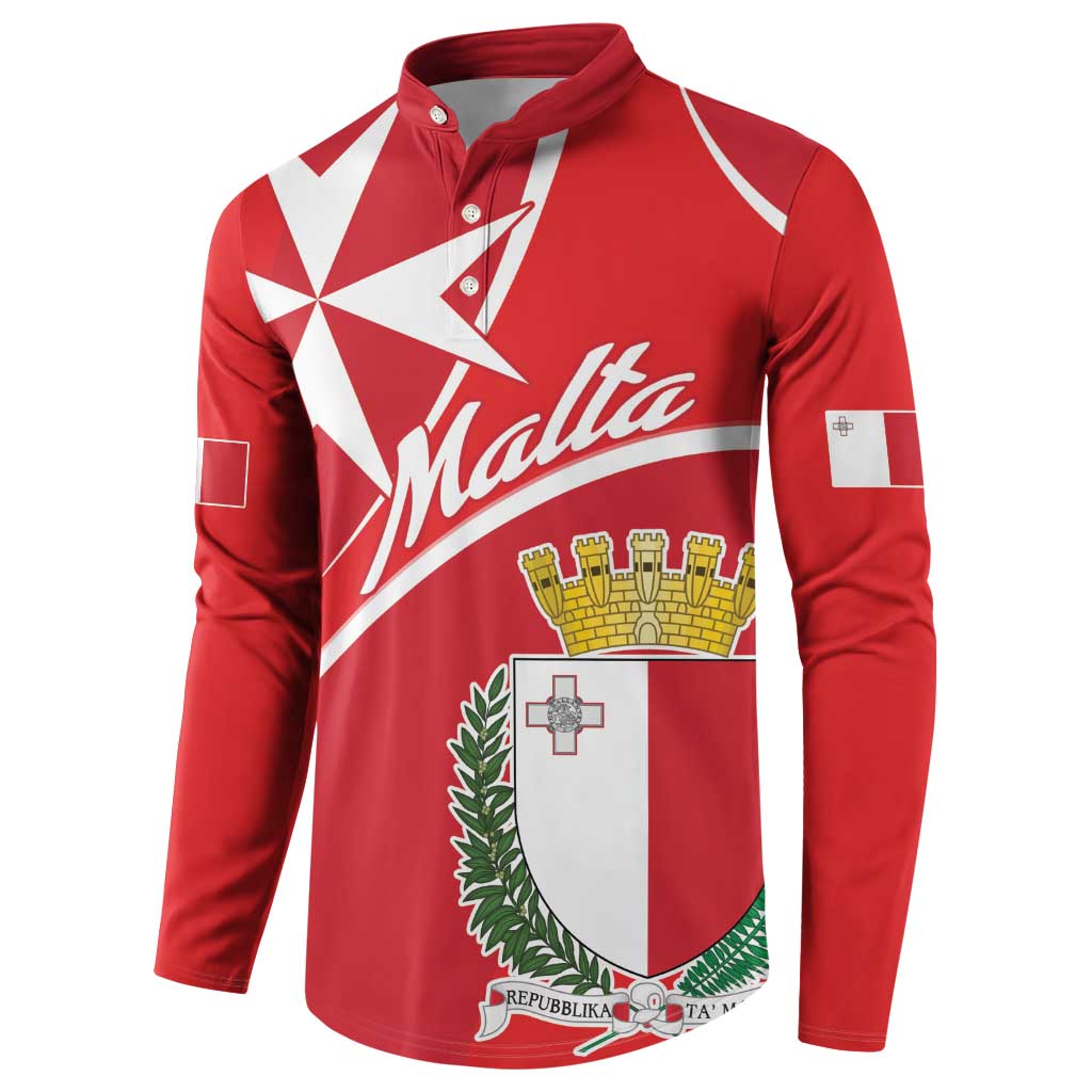 Personalized Malta Cross Coat Of Arms Button Sweatshirt - Wonder Print Shop