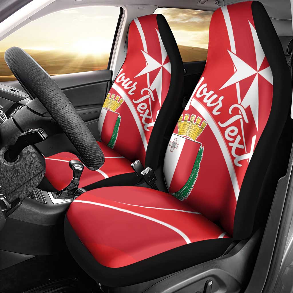 Personalized Malta Cross Coat Of Arms Car Seat Cover - Wonder Print Shop