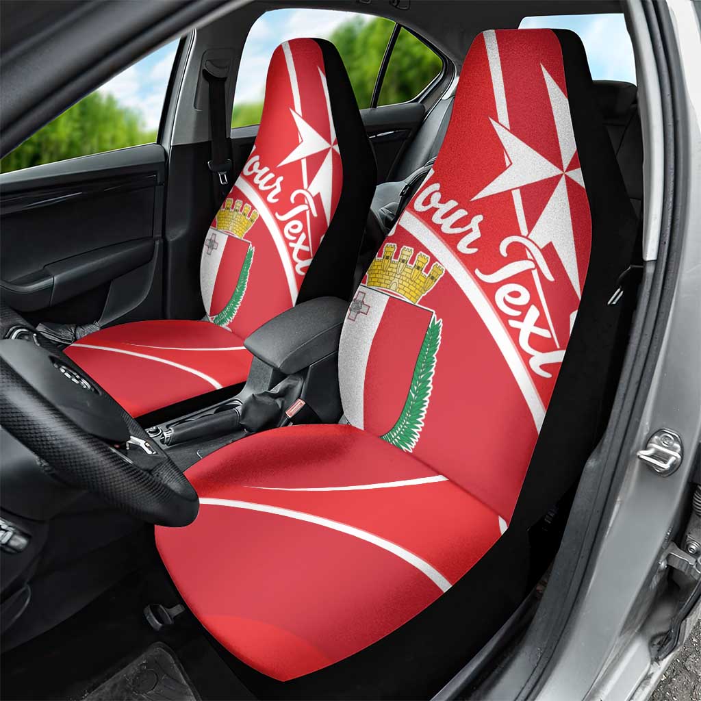Personalized Malta Cross Coat Of Arms Car Seat Cover - Wonder Print Shop