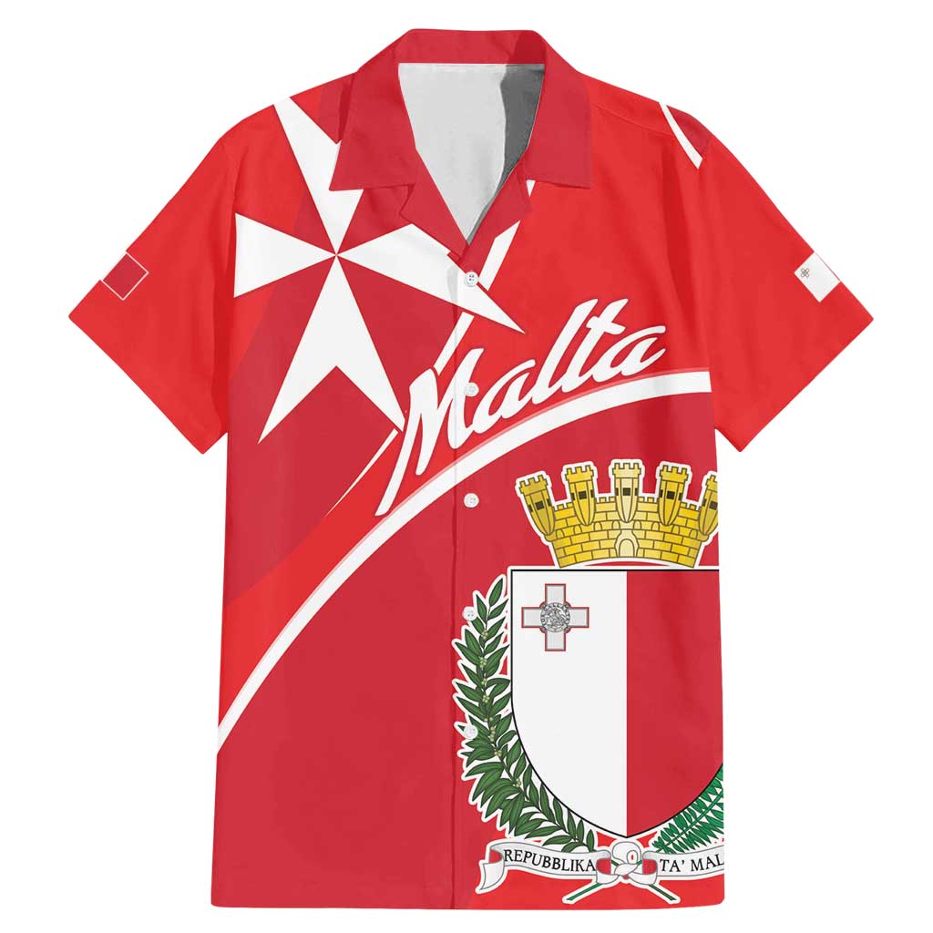 Personalized Malta Cross Coat Of Arms Family Matching Mermaid Dress and Hawaiian Shirt - Wonder Print Shop