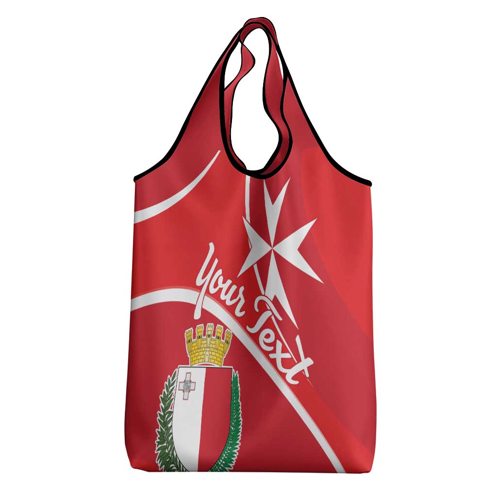 Personalized Malta Cross Coat Of Arms Grocery Bag
