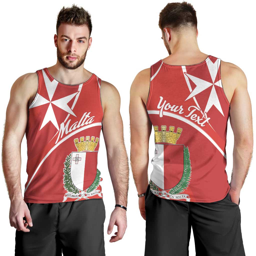 Personalized Malta Cross Coat Of Arms Men Tank Top - Wonder Print Shop