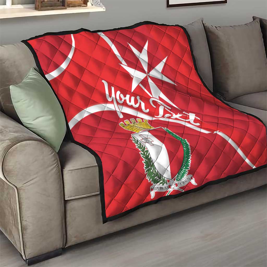 Personalized Malta Cross Coat Of Arms Quilt - Wonder Print Shop