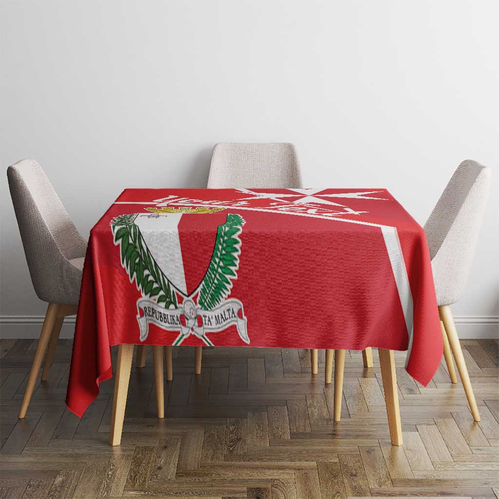 Personalized Malta Cross Coat Of Arms Tablecloth - Wonder Print Shop