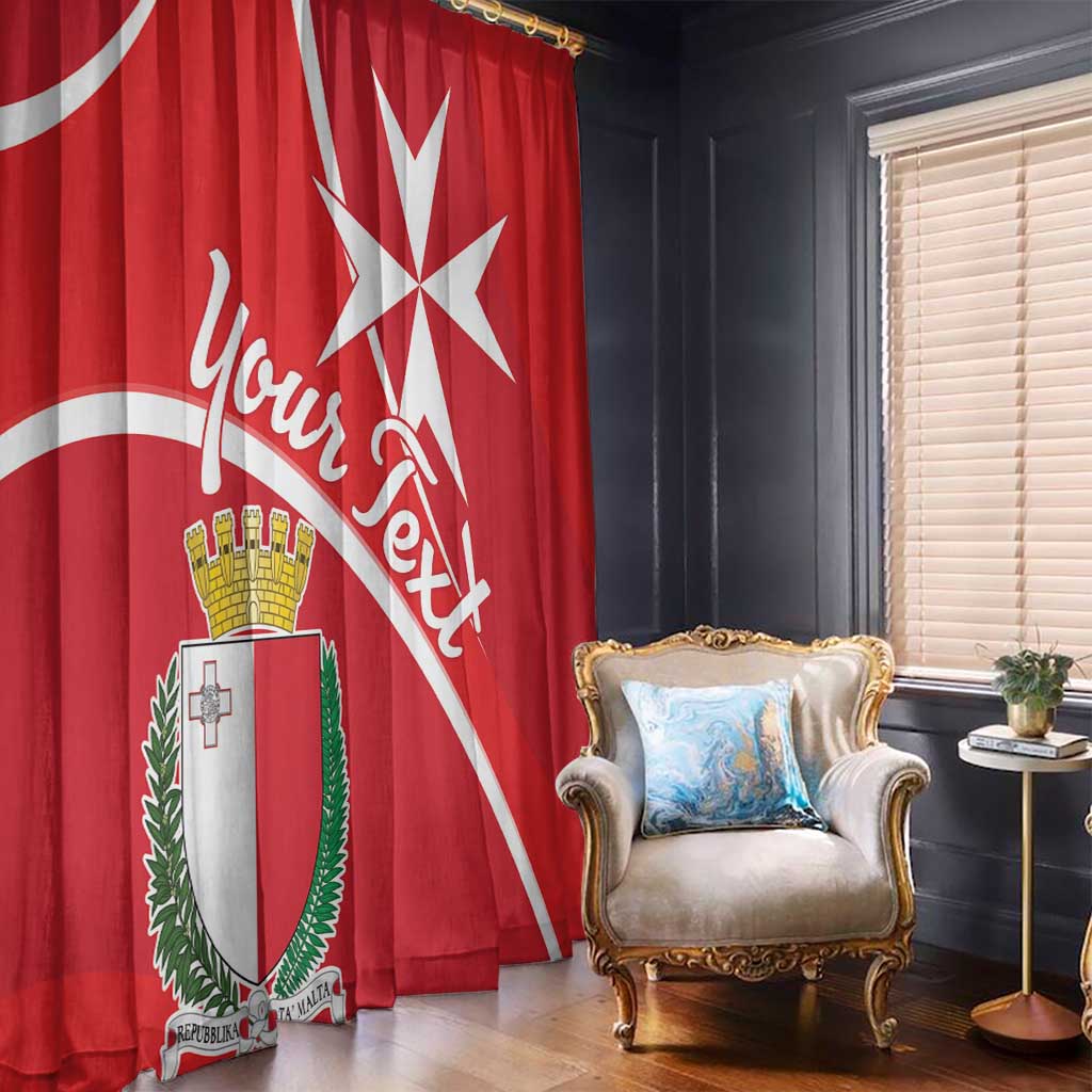 Personalized Malta Cross Coat Of Arms Window Curtain - Wonder Print Shop