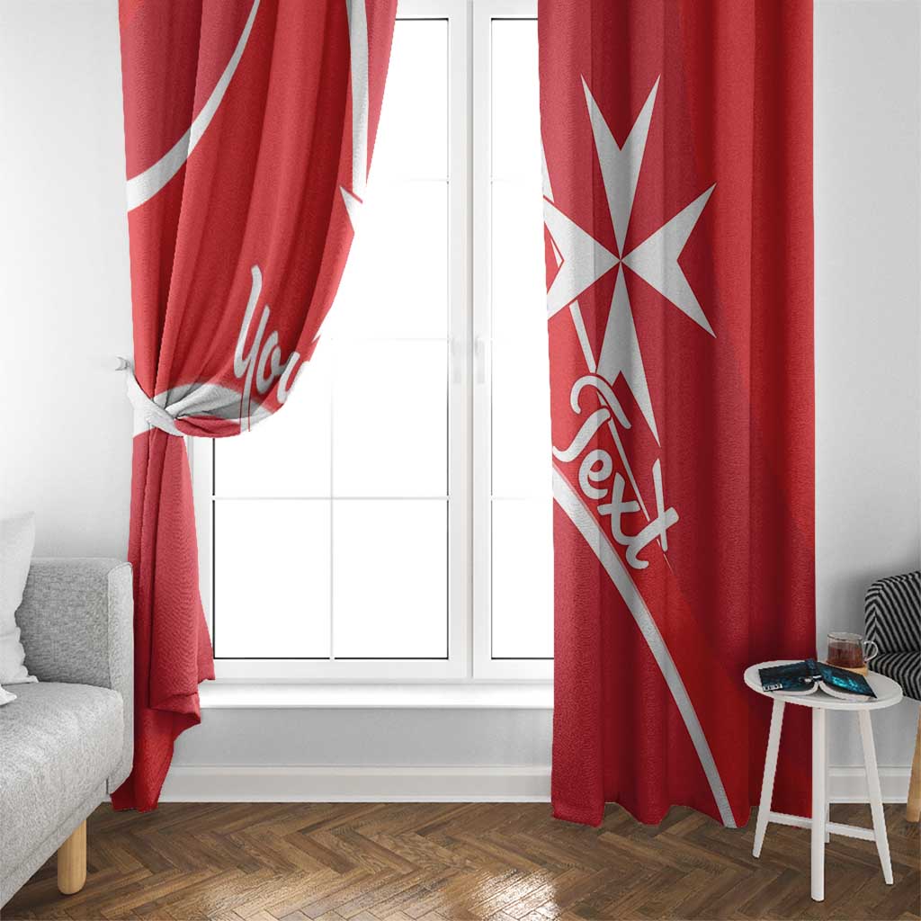 Personalized Malta Cross Coat Of Arms Window Curtain - Wonder Print Shop
