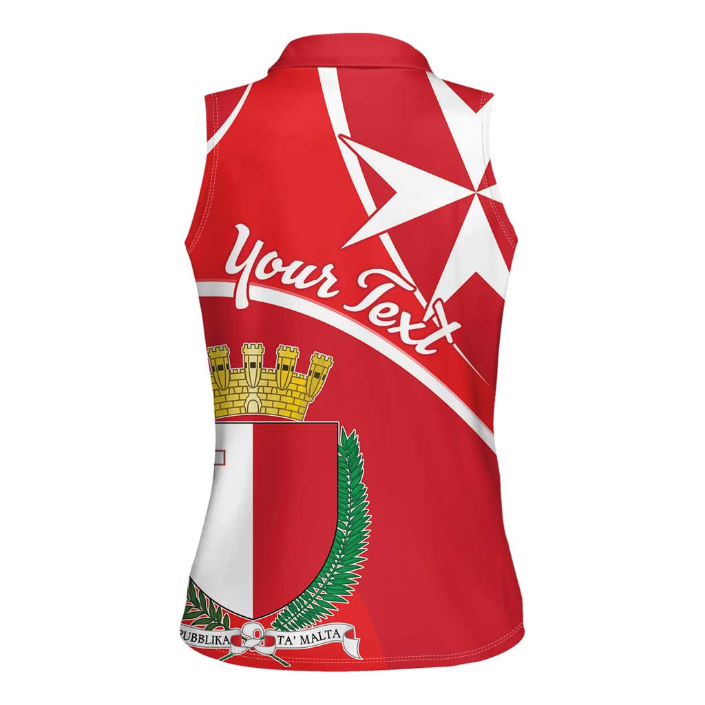 Personalized Malta Cross Coat Of Arms Women Sleeveless Polo Shirt - Wonder Print Shop