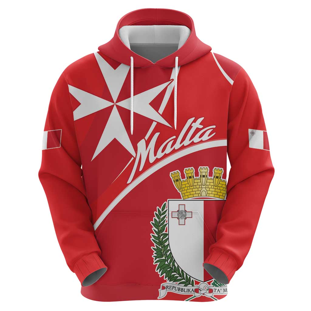 Personalized Malta Cross Coat Of Arms Zip Hoodie - Wonder Print Shop