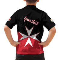 Personalized Malta Cross With Valletta Capital Family Matching Off The Shoulder Long Sleeve Dress and Hawaiian Shirt - Wonder Print Shop