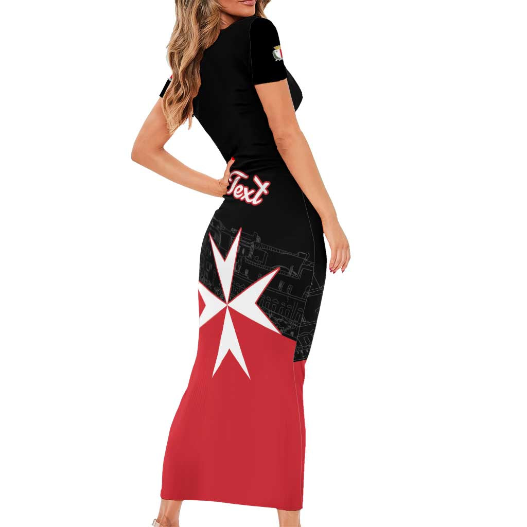 Personalized Malta Cross With Valletta Capital Family Matching Short Sleeve Bodycon Dress and Hawaiian Shirt - Wonder Print Shop