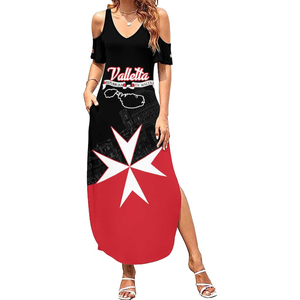 Personalized Malta Cross With Valletta Capital Family Matching Summer Maxi Dress and Hawaiian Shirt - Wonder Print Shop