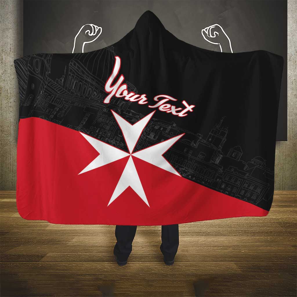 Personalized Malta Cross With Valletta Capital Hooded Blanket