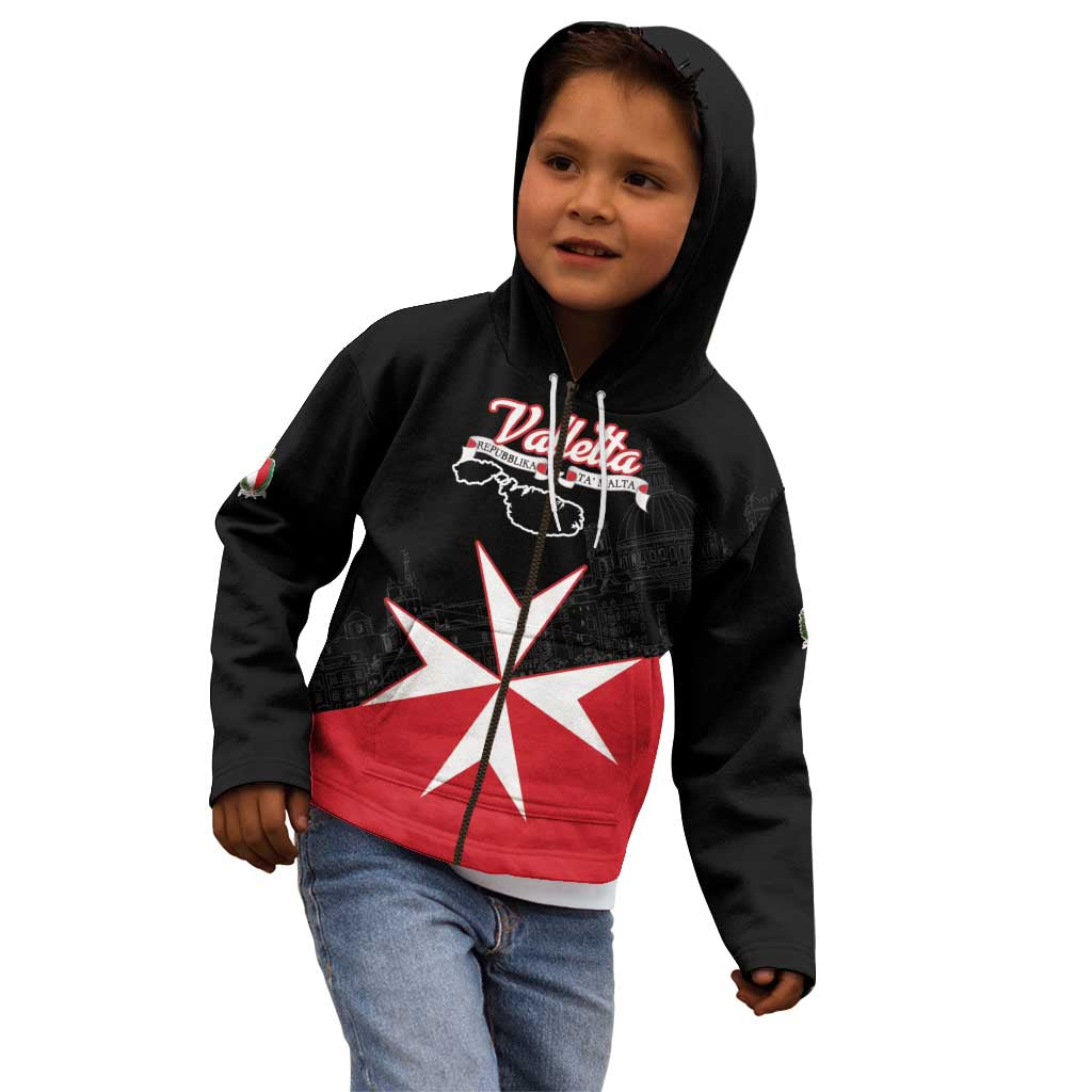 Personalized Malta Cross With Valletta Capital Kid Hoodie - Wonder Print Shop