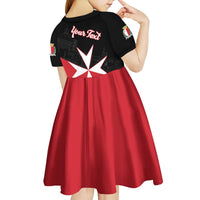 Personalized Malta Cross With Valletta Capital Kid Short Sleeve Dress - Wonder Print Shop