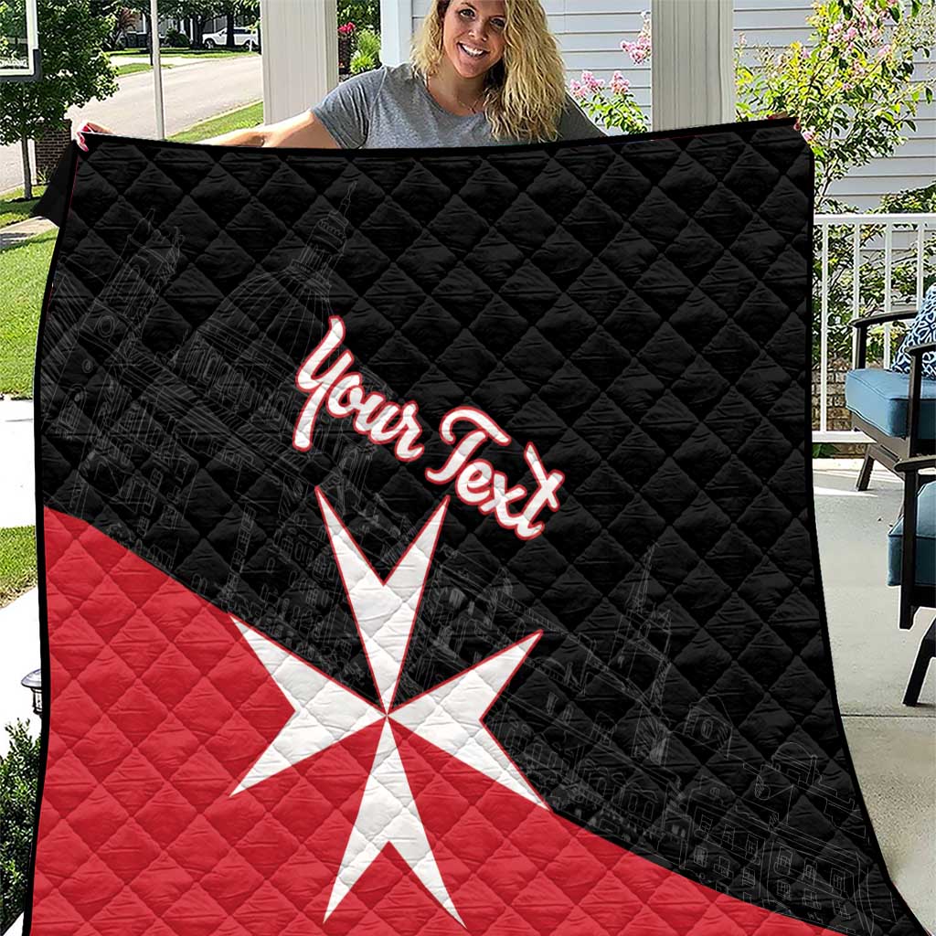 Personalized Malta Cross With Valletta Capital Quilt - Wonder Print Shop