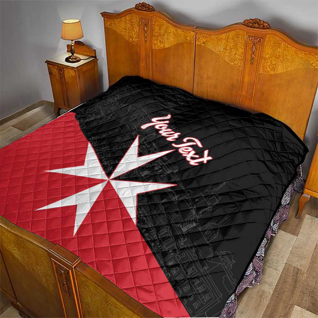 Personalized Malta Cross With Valletta Capital Quilt - Wonder Print Shop