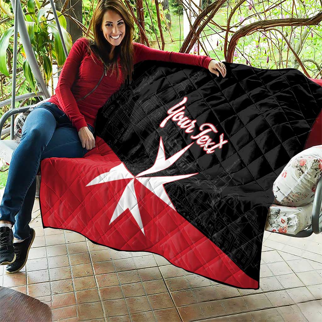 Personalized Malta Cross With Valletta Capital Quilt - Wonder Print Shop