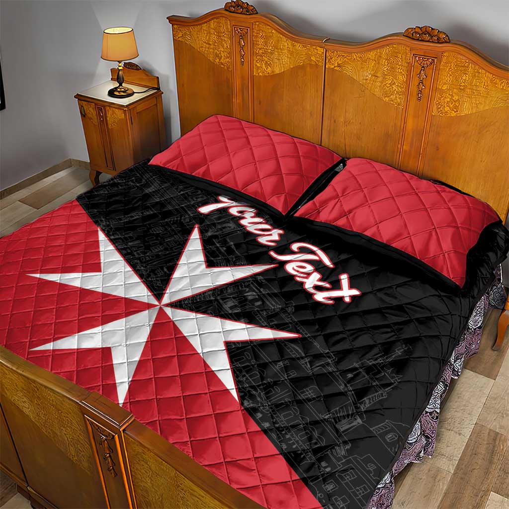 Personalized Malta Cross With Valletta Capital Quilt Bed Set - Wonder Print Shop