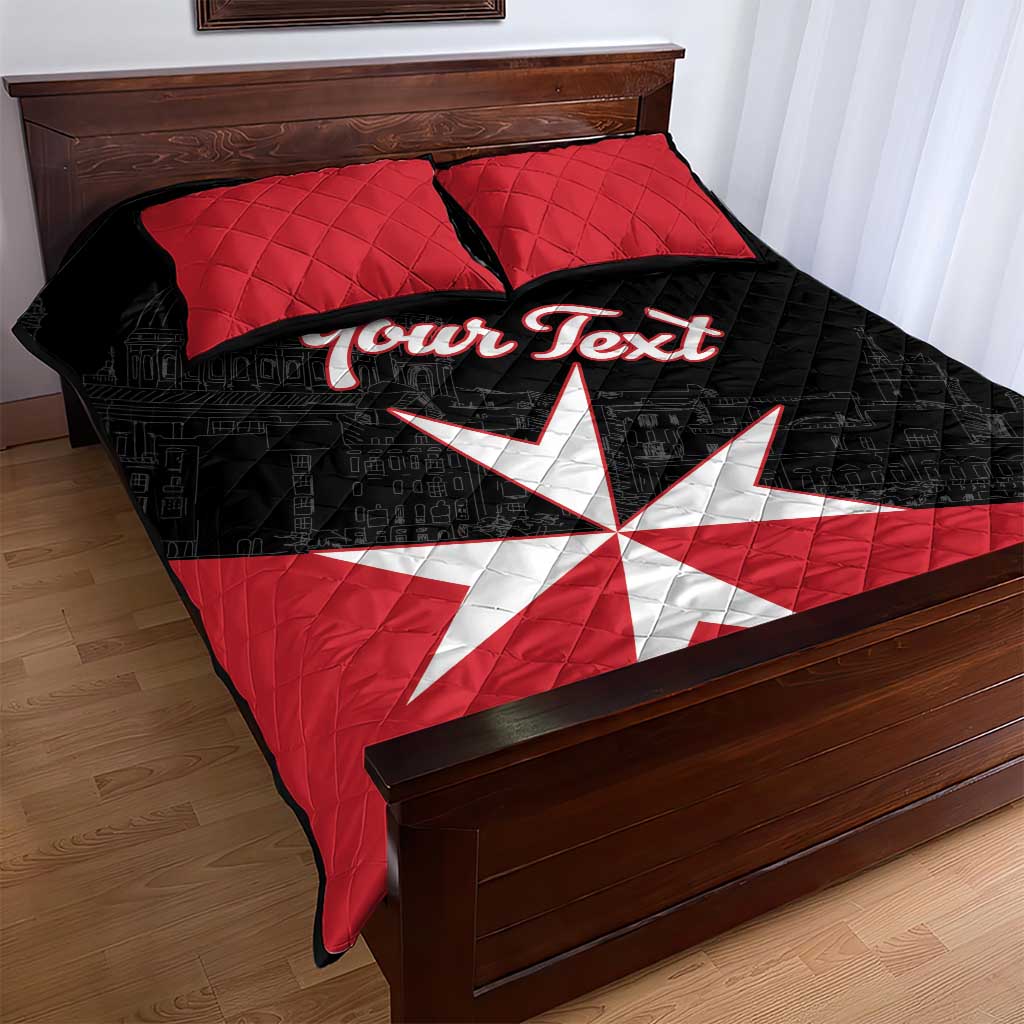 Personalized Malta Cross With Valletta Capital Quilt Bed Set - Wonder Print Shop