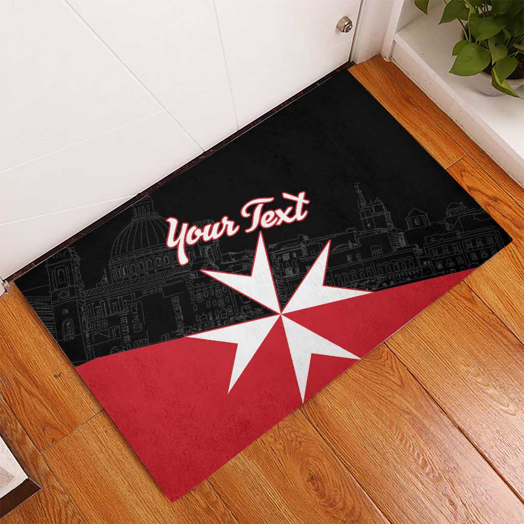 Personalized Malta Cross With Valletta Capital Rubber Doormat - Wonder Print Shop