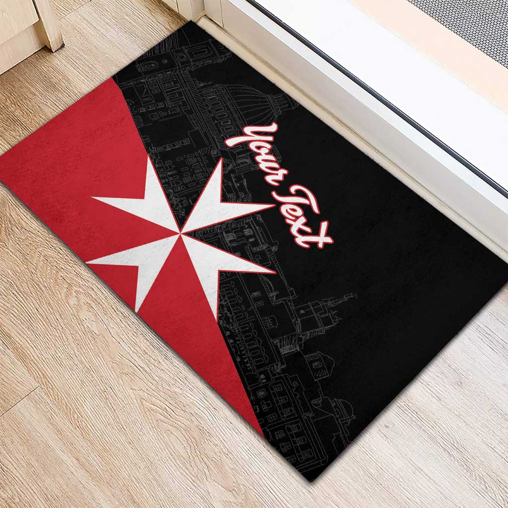 Personalized Malta Cross With Valletta Capital Rubber Doormat - Wonder Print Shop