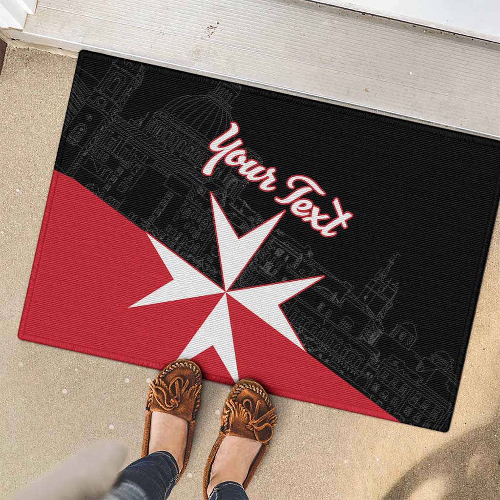 Personalized Malta Cross With Valletta Capital Rubber Doormat - Wonder Print Shop