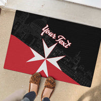 Personalized Malta Cross With Valletta Capital Rubber Doormat - Wonder Print Shop