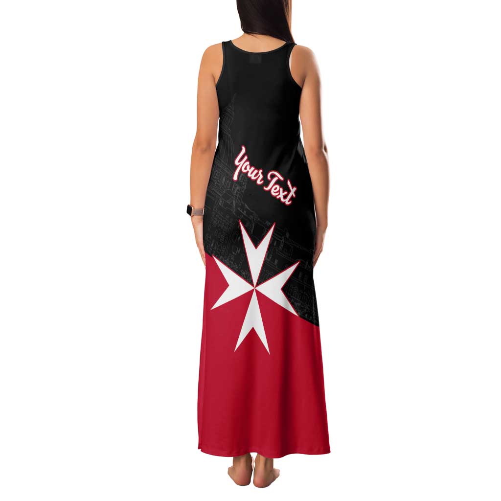 Personalized Malta Cross With Valletta Capital Tank Maxi Dress - Wonder Print Shop
