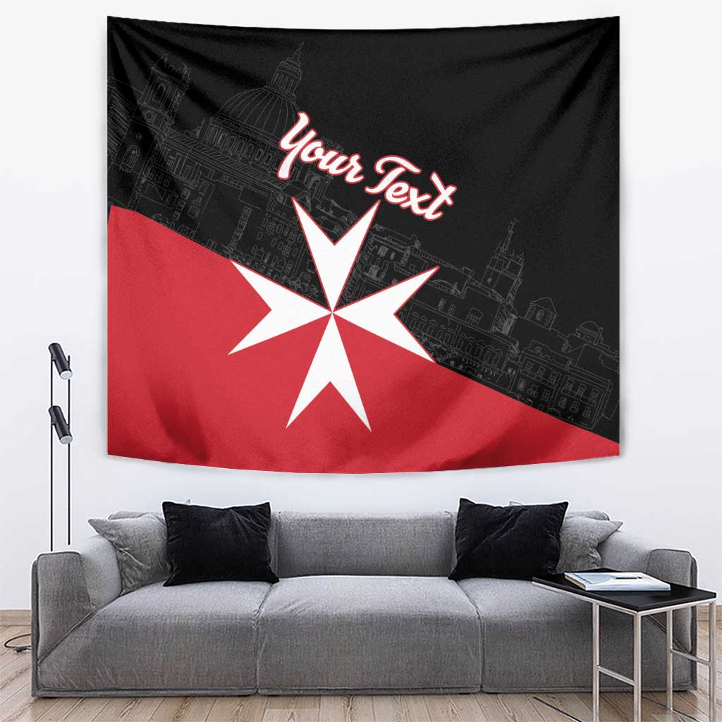 Personalized Malta Cross With Valletta Capital Tapestry - Wonder Print Shop