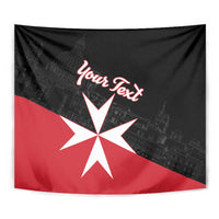Personalized Malta Cross With Valletta Capital Tapestry - Wonder Print Shop