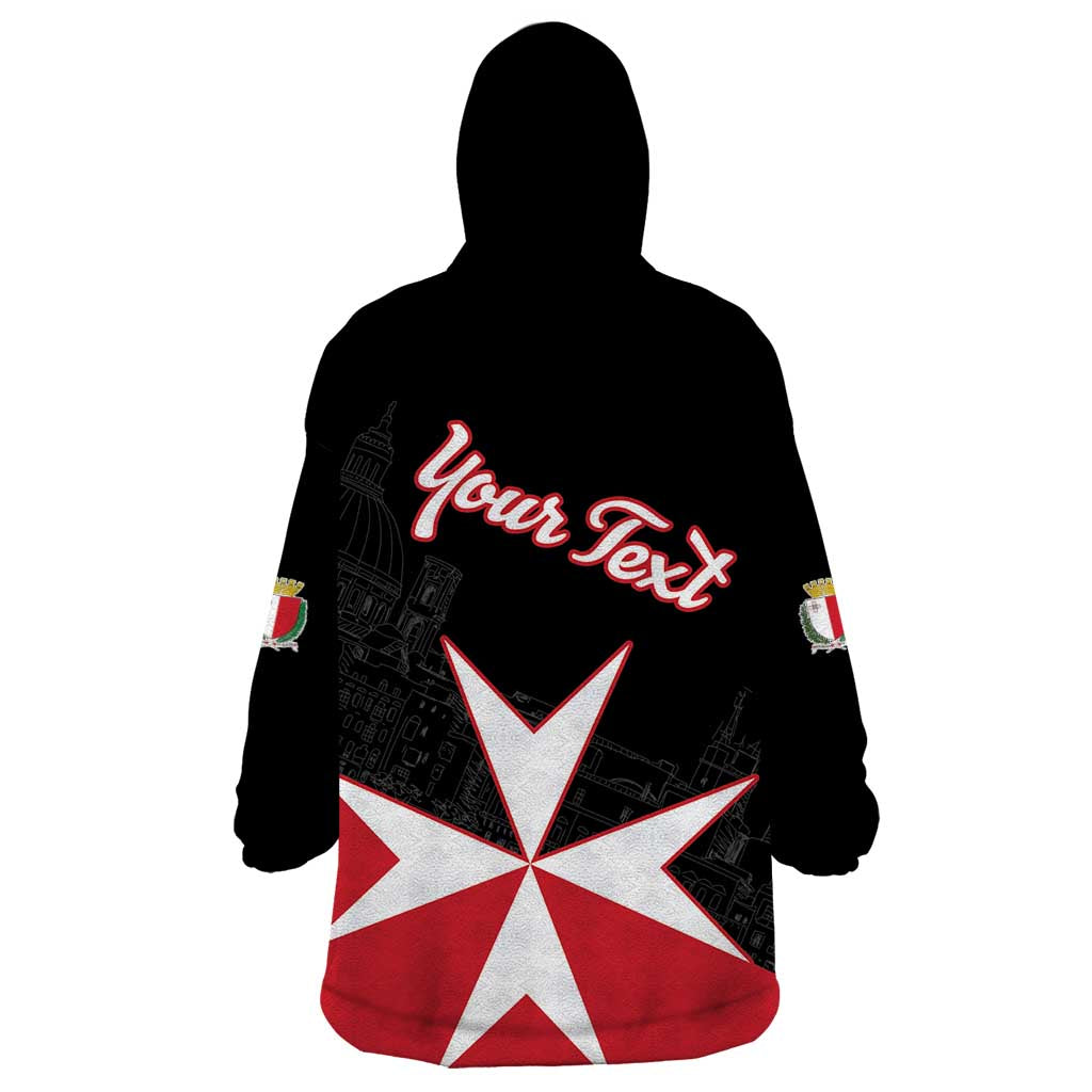 Personalized Malta Cross With Valletta Capital Wearable Blanket Hoodie - Wonder Print Shop