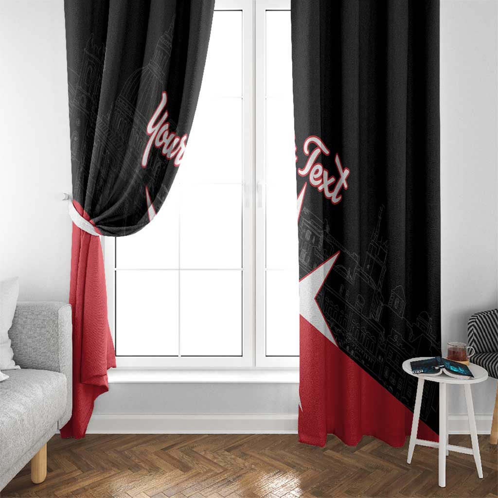 Personalized Malta Cross With Valletta Capital Window Curtain - Wonder Print Shop