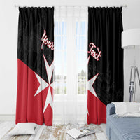 Personalized Malta Cross With Valletta Capital Window Curtain - Wonder Print Shop