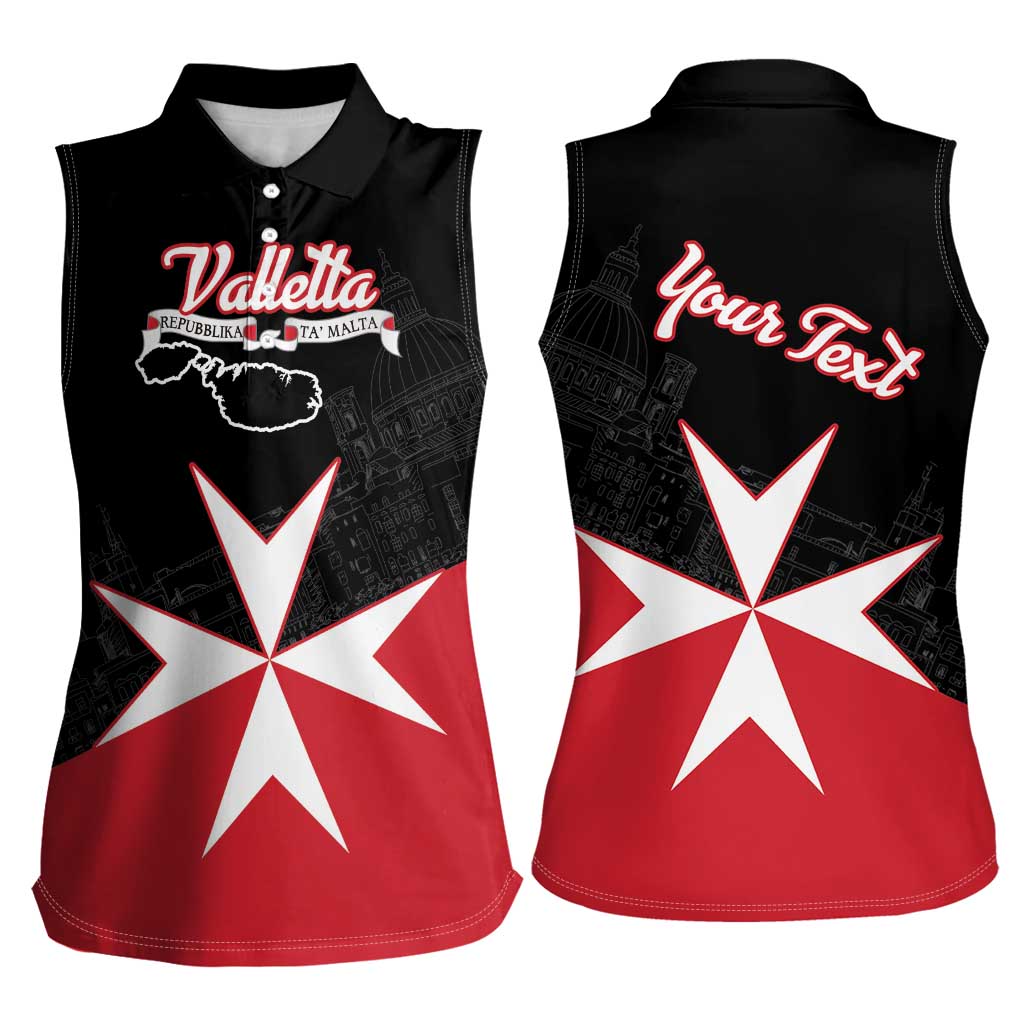 Personalized Malta Cross With Valletta Capital Women Sleeveless Polo Shirt - Wonder Print Shop
