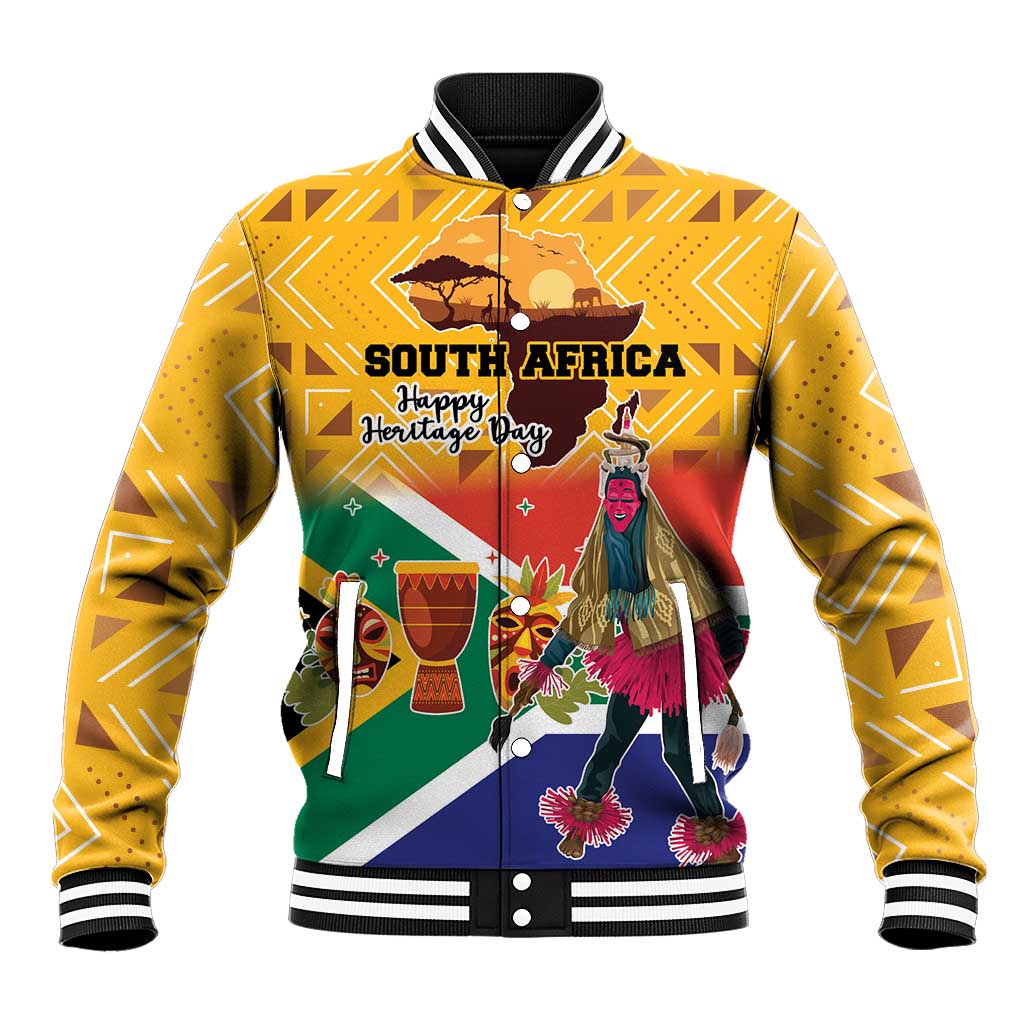 Personalized South Africa Heritage Day Baseball Jacket With Traditional Dancer - Wonder Print Shop