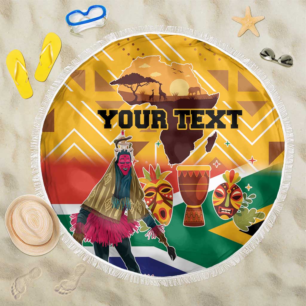 Personalized South Africa Heritage Day Beach Blanket With Traditional Dancer - Wonder Print Shop