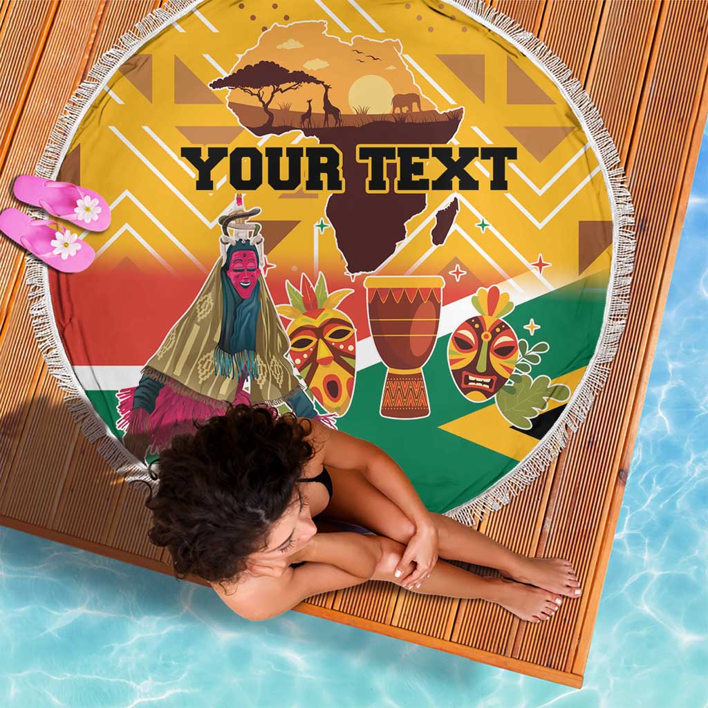 Personalized South Africa Heritage Day Beach Blanket With Traditional Dancer - Wonder Print Shop