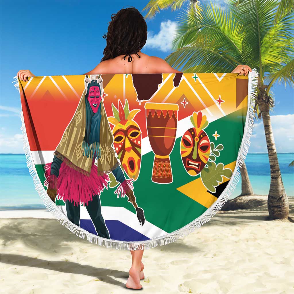 Personalized South Africa Heritage Day Beach Blanket With Traditional Dancer - Wonder Print Shop