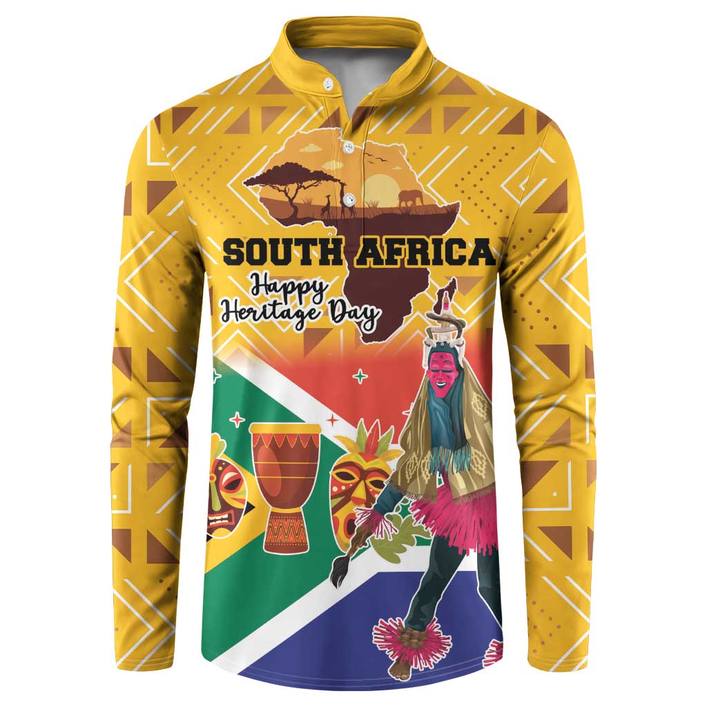 Personalized South Africa Heritage Day Button Sweatshirt With Traditional Dancer - Wonder Print Shop