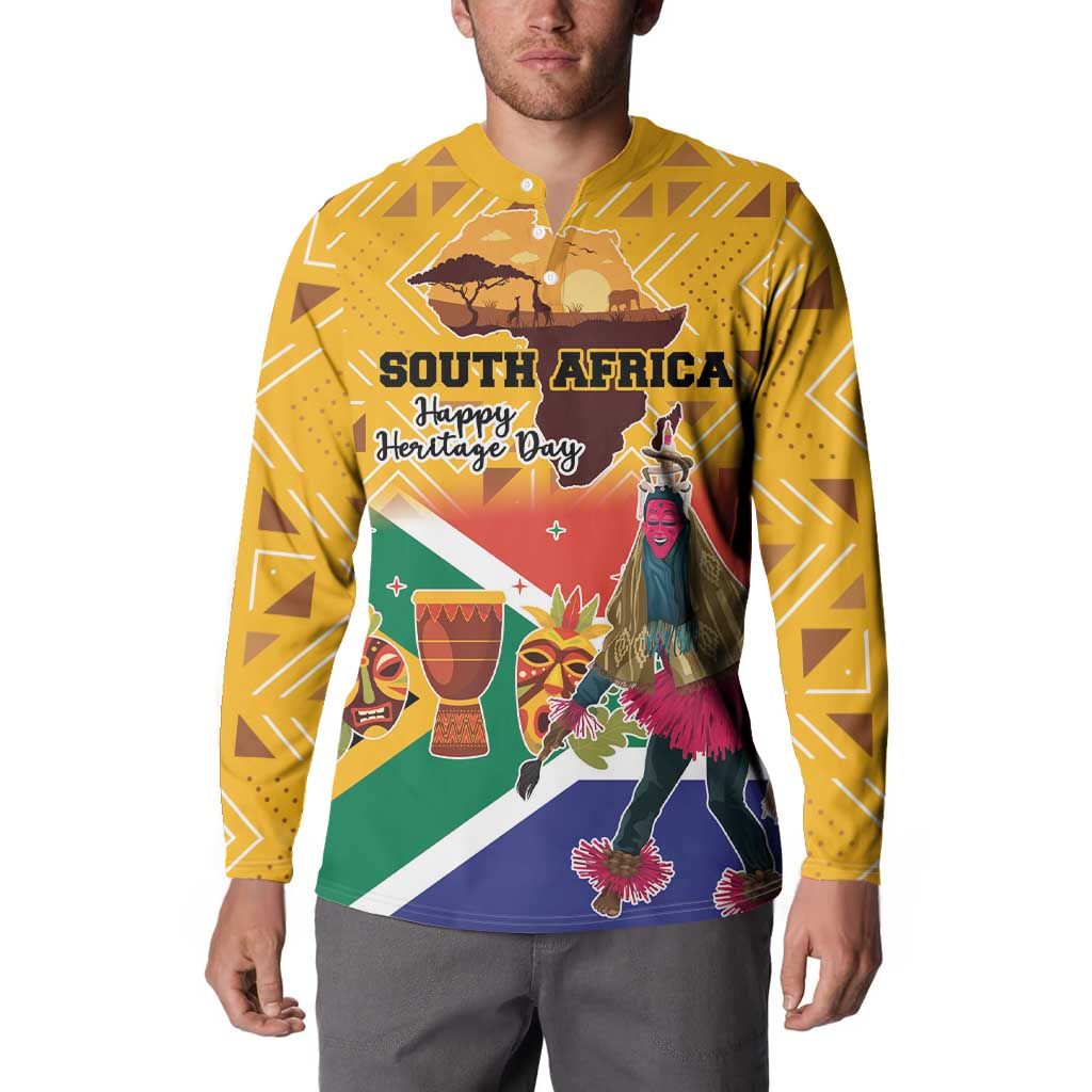 Personalized South Africa Heritage Day Button Sweatshirt With Traditional Dancer - Wonder Print Shop